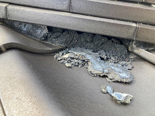 つくば市の漆喰崩れ